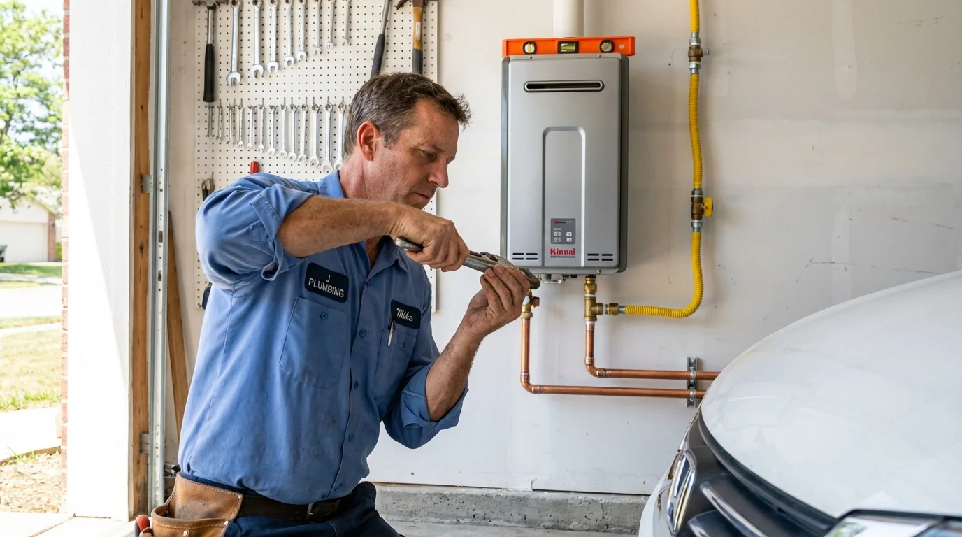 Tankless water heater installation by a Johns Plumbing LLC plumber in Bainbridge